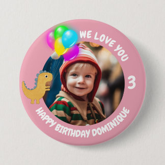 Schaltfläche "Foto, Name und Alter Geburtstag indi Button