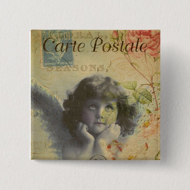 Schaltfläche französische Postkarte Button (Vorderseite)