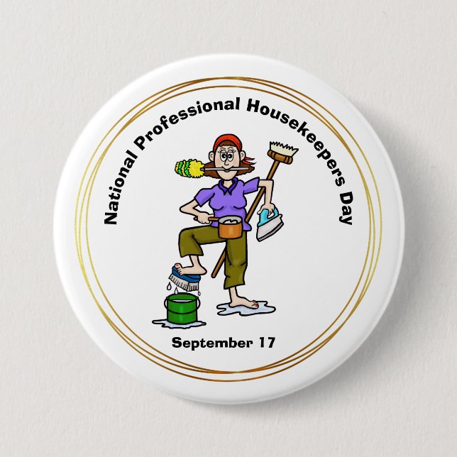 Schaltfläche "Funny Beruflich Housekeepers Day" Button (Vorderseite)