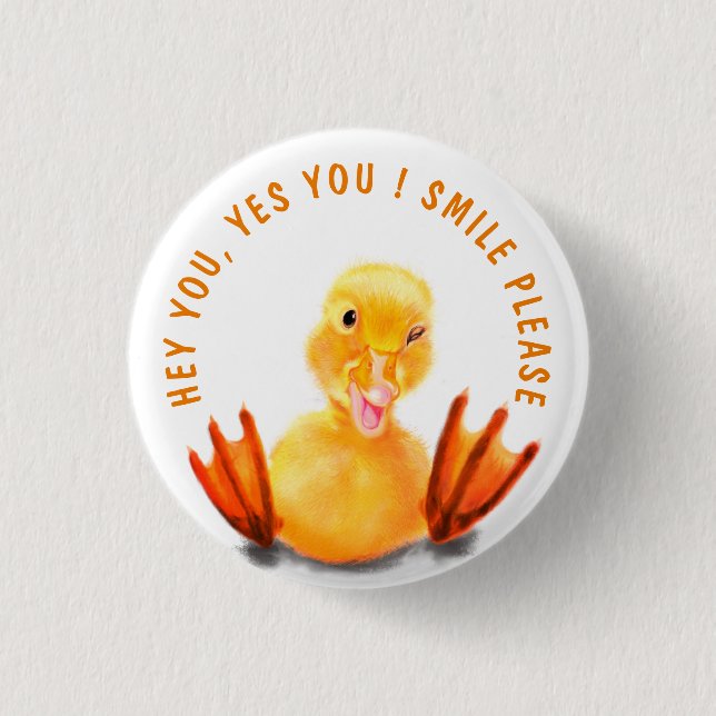 Schaltfläche "Funny Duck" - Benutzerdefinierter Te Button (Vorderseite)