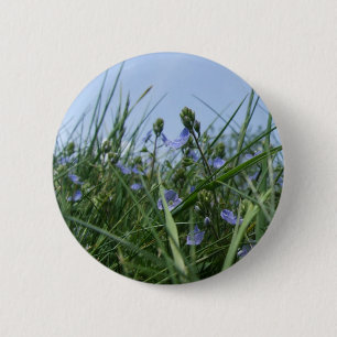 Schaltfläche für blaue Blume / Abzeichen Button
