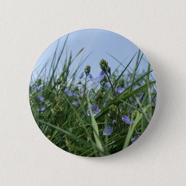 Schaltfläche für blaue Blume / Abzeichen Button (Vorderseite)