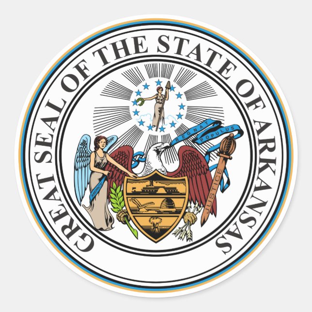 Schaltfläche für das Emblem des Arkansas-Staat-Sie Runder Aufkleber (Vorderseite)