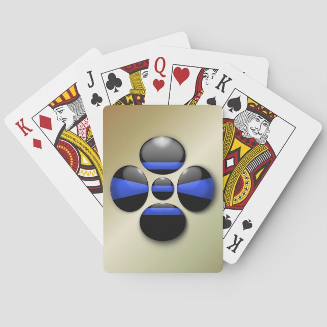 Schaltfläche für das Kleeblatt der blauen Linie Spielkarten (Rückseite)