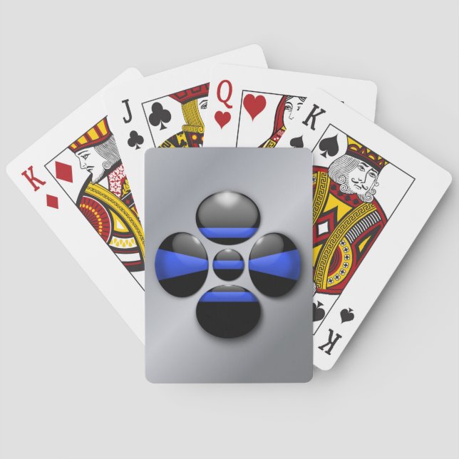 Schaltfläche für das Kleeblatt der blauen Linie Spielkarten (Rückseite)