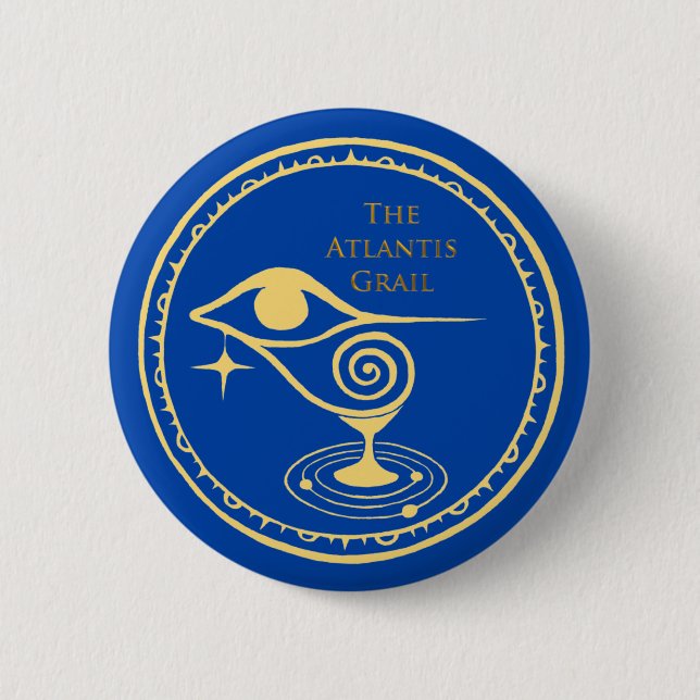 Schaltfläche für das Logo "Atlantis Grail" - Blue  Button (Vorderseite)