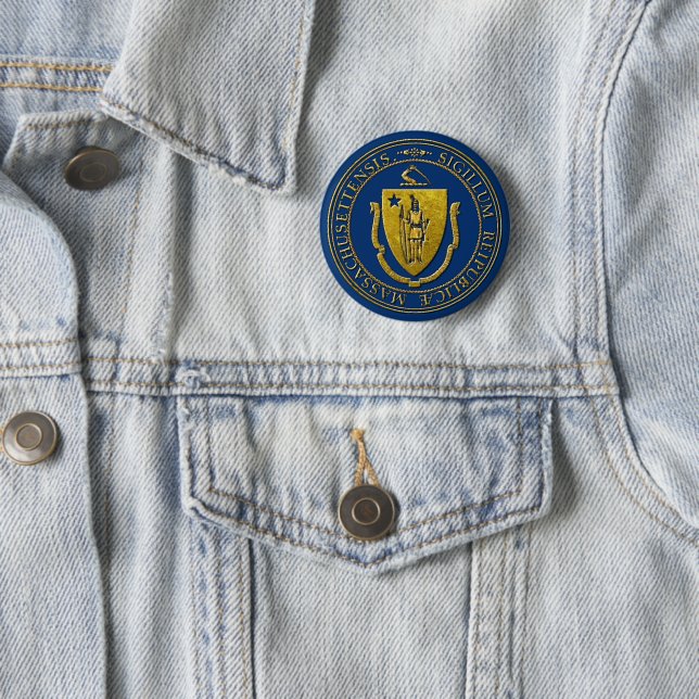 Schaltfläche für das Siegel von Massachusetts-Staa Button (Beispiel)