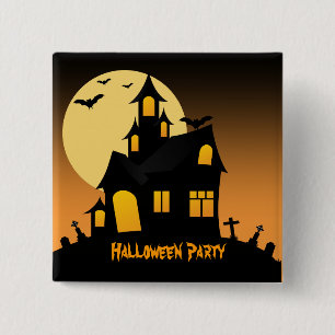 Schaltfläche für das Spuk Haus-Halloween-Party Button