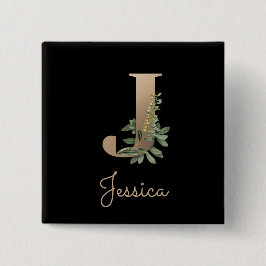 Schaltfläche für den eleganten Botanischen Monogra Button