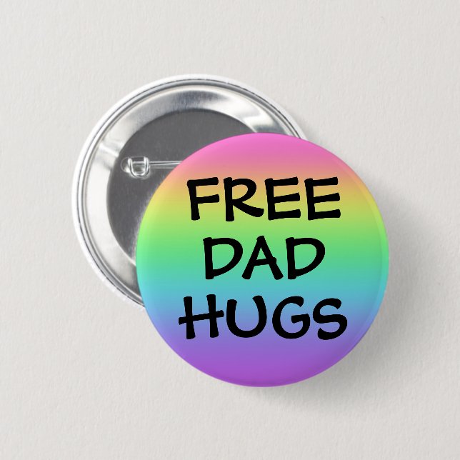 Schaltfläche für den freien Vater Hugs-Regenbogen Button (Vorne & Hinten)