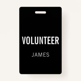 Schaltfläche für den modernen Black Volunteer Name Ausweis