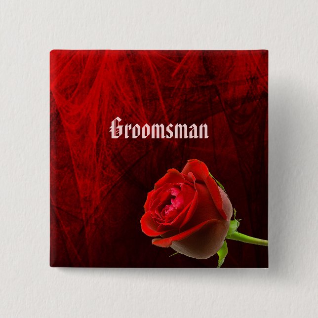 Schaltfläche für den Trauzeuge der gotischen Rose Button (Vorderseite)
