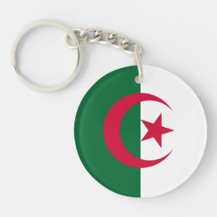 Schaltfläche für die algerische Flagge Schlüsselanhänger