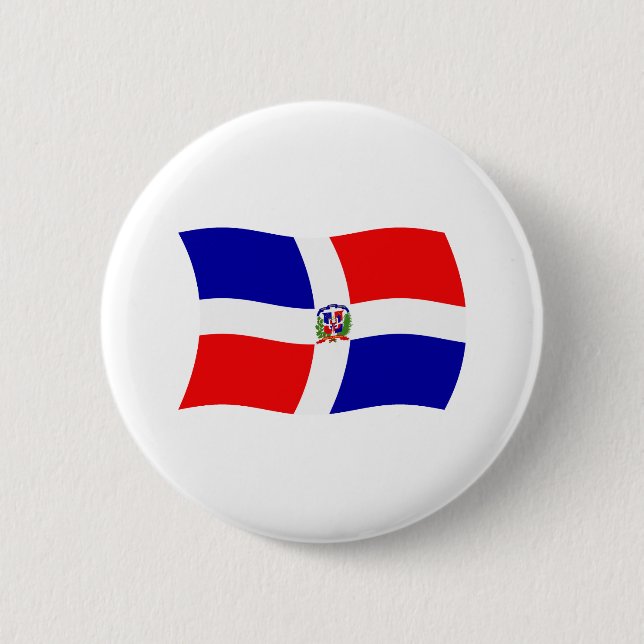 Schaltfläche für die Flagge der Dominikanischen Re Button (Vorderseite)