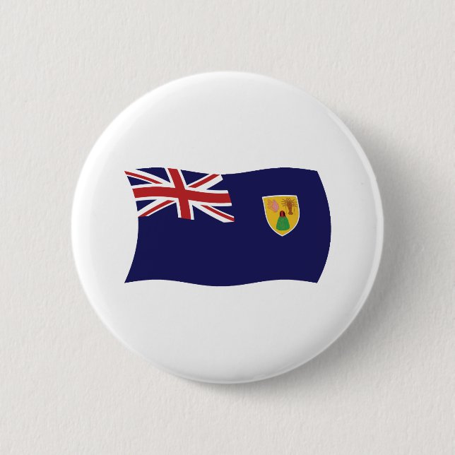 Schaltfläche für die Flagge der Turks- und Caicosi Button (Vorderseite)