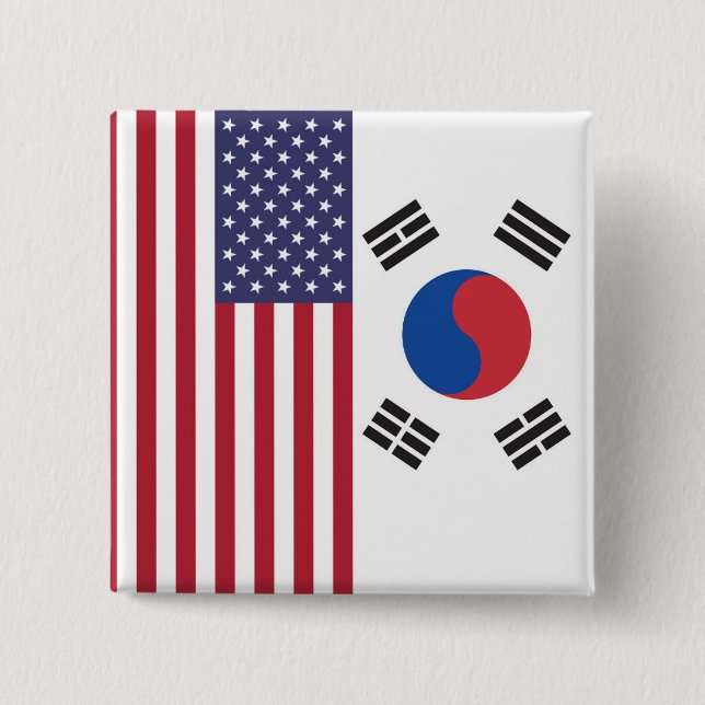 Schaltfläche für die Flagge der USA und Koreas Button (Vorderseite)