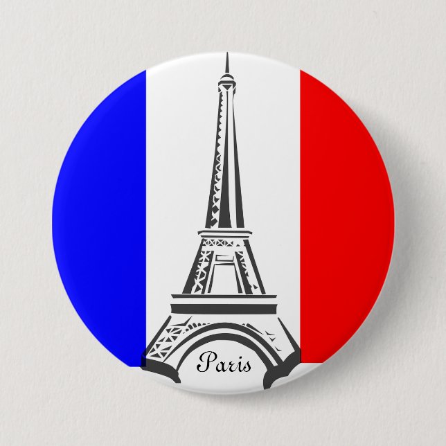 Schaltfläche für die französische Flagge des Paris Button (Vorderseite)