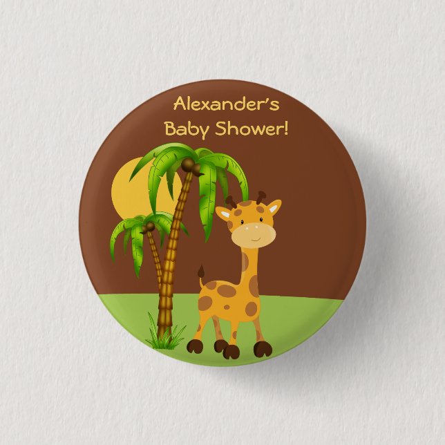 Schaltfläche für die niedliche Giraffe-Babydusche Button (Vorderseite)