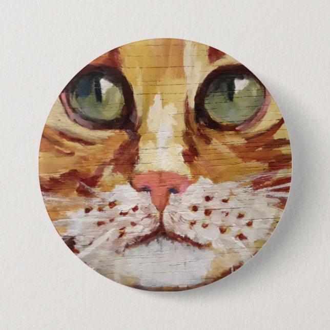 Schaltfläche für die Orange Tabby-Malerei Button (Vorderseite)