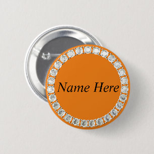 Schaltfläche für die orangefarbenen Rhinestones Button
