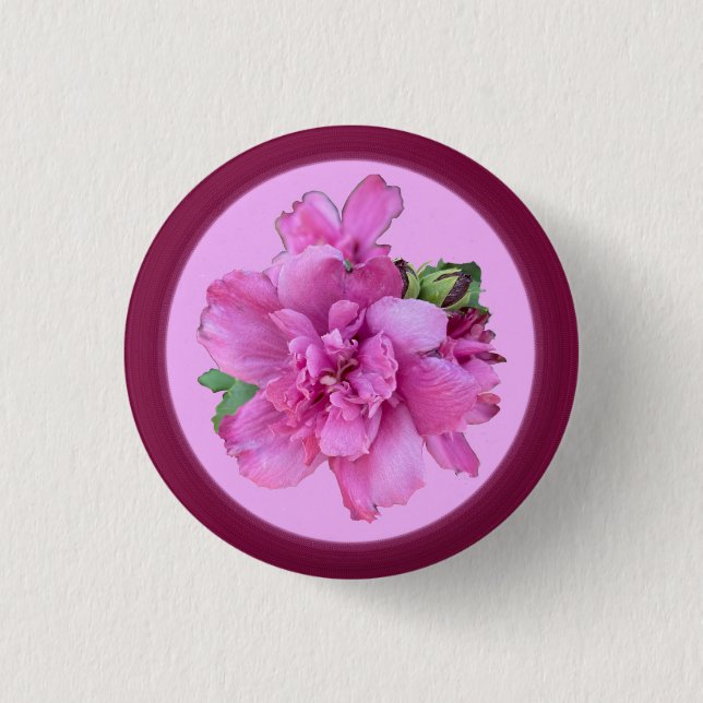 Schaltfläche für die rosa Blume Button (Vorderseite)