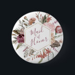 Schaltfläche für die Trauzeugin der Dusty-Rose Button<br><div class="desc">Dieses zeitlose,  romantische Design besticht durch einen Blumenstrauß mit sanften Farben und botanischen Akzenten. Alle Aspekte dieses Designs können bearbeitet werden (Schriftart,  Textgröße oder Blumenakzente werden verschoben/entfernt),  um Ihren Bedürfnissen gerecht zu werden. Bitte kontaktieren Sie mich,  wenn Sie Hilfe bei diesem Design benötigen</div>