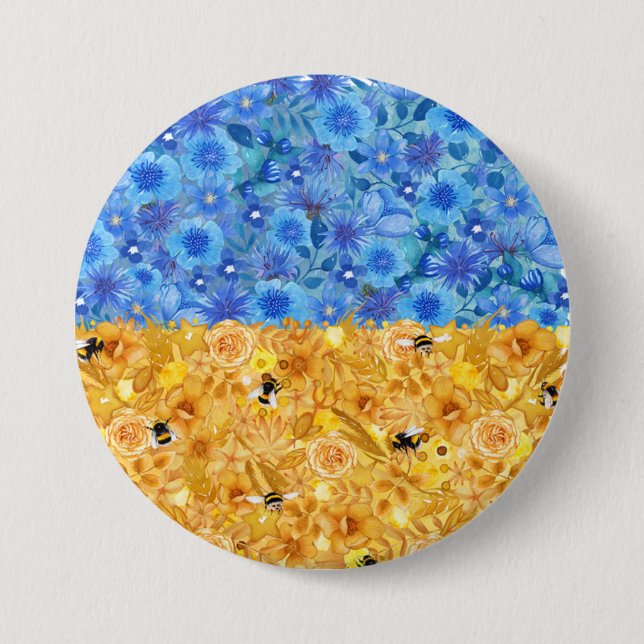 Schaltfläche für die ukrainische Flagge Button (Vorderseite)