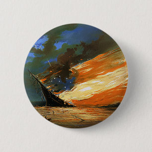 Schaltfläche für die Vintage Abstrakte Burning-Mar Button