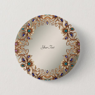 Schaltfläche für elegante Gold Jewel Blume Button