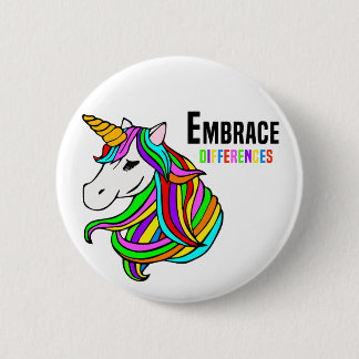 Schaltfläche für Embrace Neurodiversity-Einhorn Button