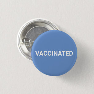 Schaltfläche für geimpftes, blaues Button mit Mais