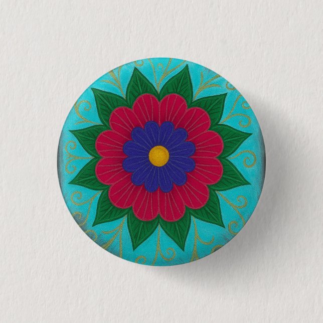 Schaltfläche für mehrfarbige Blume Button (Vorderseite)
