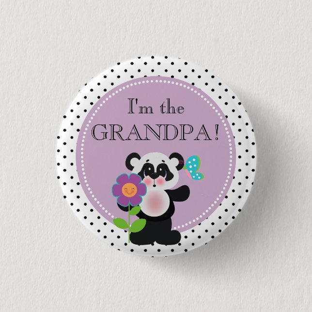 Schaltfläche für Party mit Panda Bear Babydusche Button (Vorderseite)