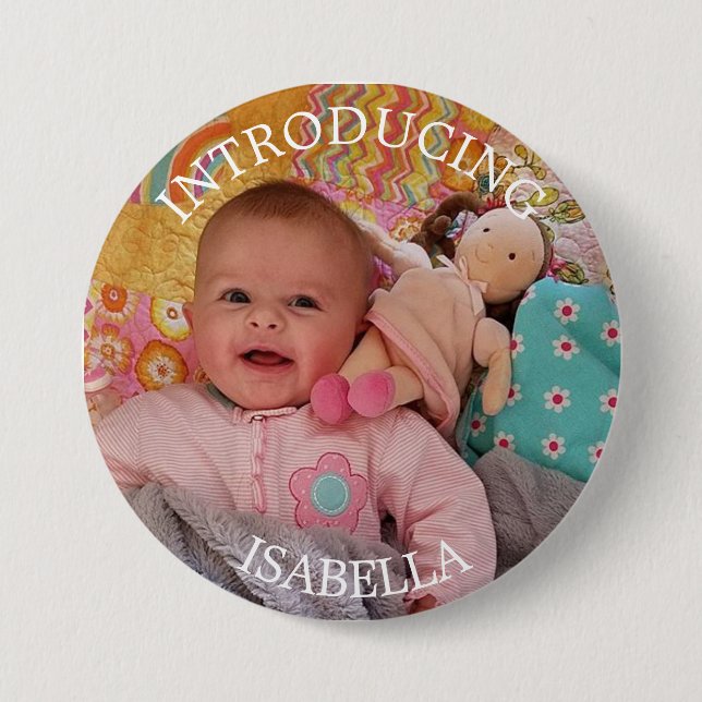 Schaltfläche für personalisiertes Baby-Foto Button (Vorderseite)