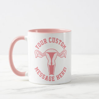 Schaltfläche für Uterus Grafik + Benutzerdefiniert Tasse