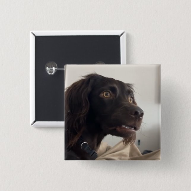Schaltfläche für verwirrtes Dog Meme-Button Button (Vorne & Hinten)