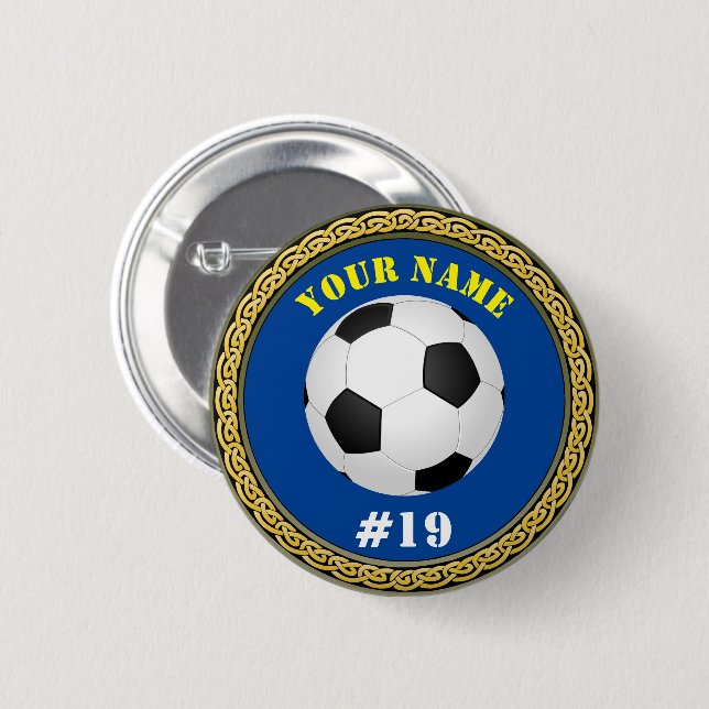 Schaltfläche - Fußball - Name und Nummer hinzufüge Button (Vorne & Hinten)