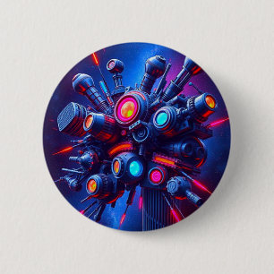 Schaltfläche "Futuristische Tech Orb" Sci-Fi Cyb Button