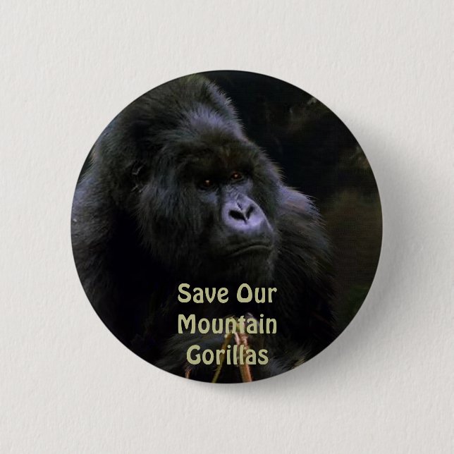 Schaltfläche "GebirgsGorilla gefährdete Arten" Button (Vorderseite)