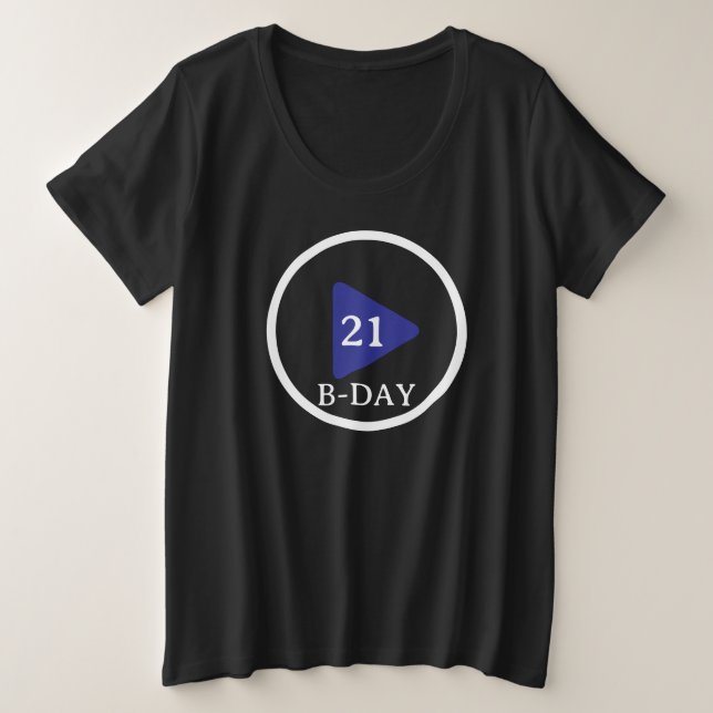 Schaltfläche Geburtstag Große Größe T-Shirt (Design vorne)