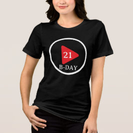 Schaltfläche Geburtstag Tri-Blend Shirt