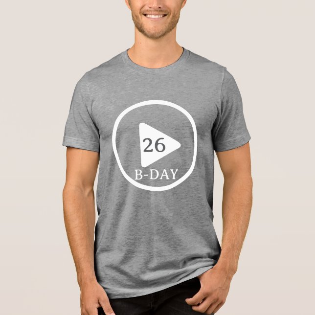Schaltfläche Geburtstag Tri-Blend Shirt (Vorderseite)