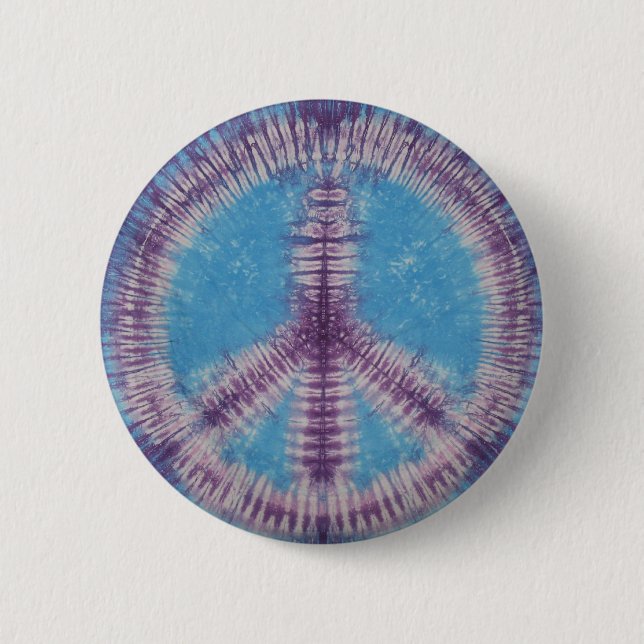 Schaltfläche "Gefärbte Krawatte für lila Friedensz Button (Vorderseite)