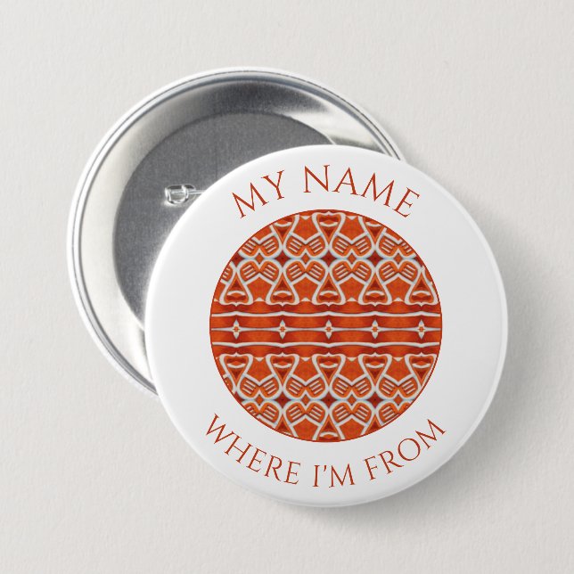 Schaltfläche "GINGERBREAD Round Name Tag Button" Button (Vorne & Hinten)
