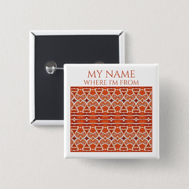 Schaltfläche "GINGERBREAD Square Name Tag" Button (Vorne & Hinten)