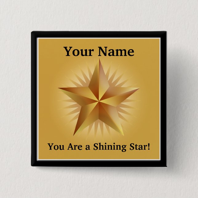 Schaltfläche "Gold Shining Star Custom" Button (Vorderseite)