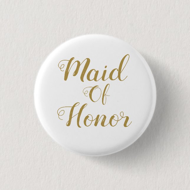 Schaltfläche Gold Trauzeugin Button (Vorderseite)