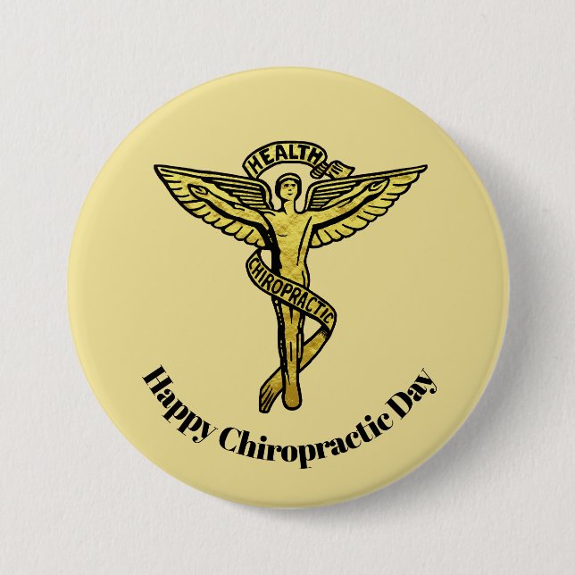 Schaltfläche "Golden Chiropractic Day Medical Symb Button (Vorderseite)