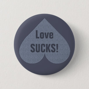 Schaltfläche "Graues Herz Anti-Valentine" Button