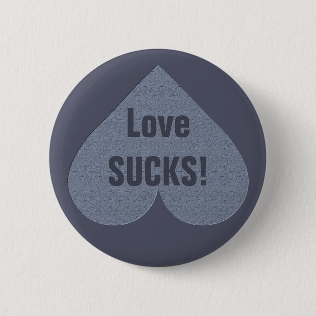 Schaltfläche "Graues Herz Anti-Valentine" Button (Vorderseite)